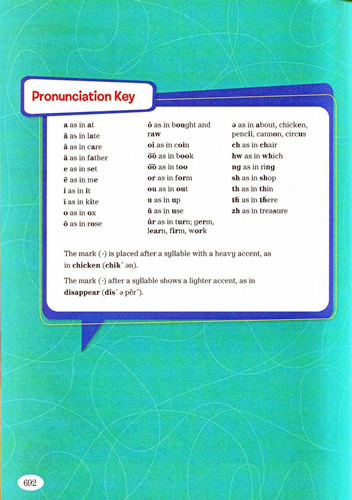 Pronunciation key in glossary (print only) 