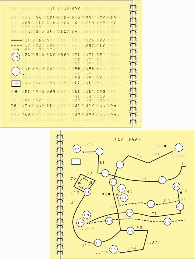 Image: Bus Routes tactile graphic with simbraille