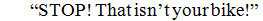 STOP in all uppercase letters at the beginning of a paragraph