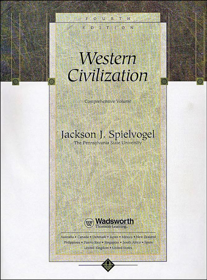 Print title page for Western Civilization Comprehensive Volume
