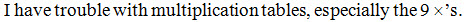 Sentence with a multiplication symbol