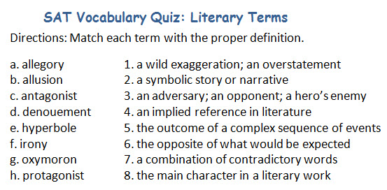 Matching exercise with 2 columns