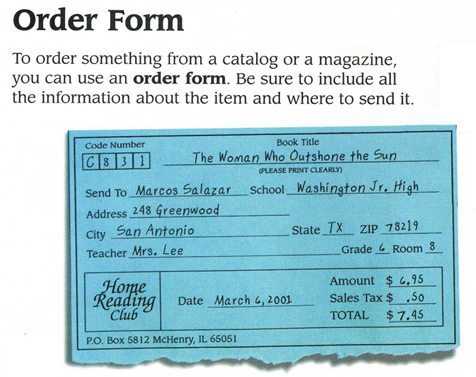 Form with written responses