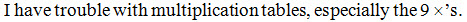 Sentence with a multiplication symbol 