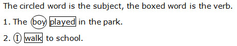 Two sentences with circled and boxed words