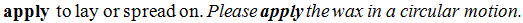 Bold glossary entry word, and definition begins with lowercase letter; italicized sample sentence with glossary word also bold