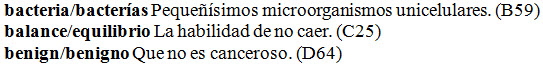 Bold glossary English entry word and Spanish entry word are separated by a slash; Spanish definition begins with uppercase letter