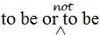 Sample of caret indicating where word is to be inserted; to be or (not) to be