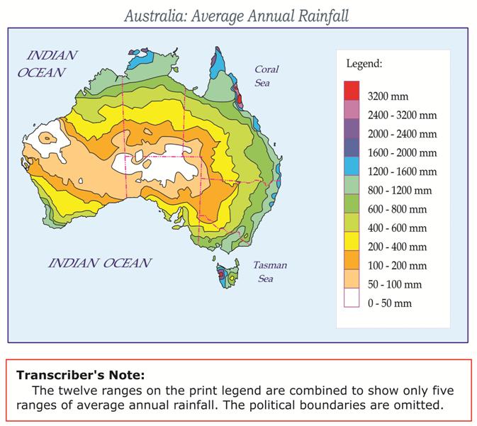 Image: Australia average annual rainfall