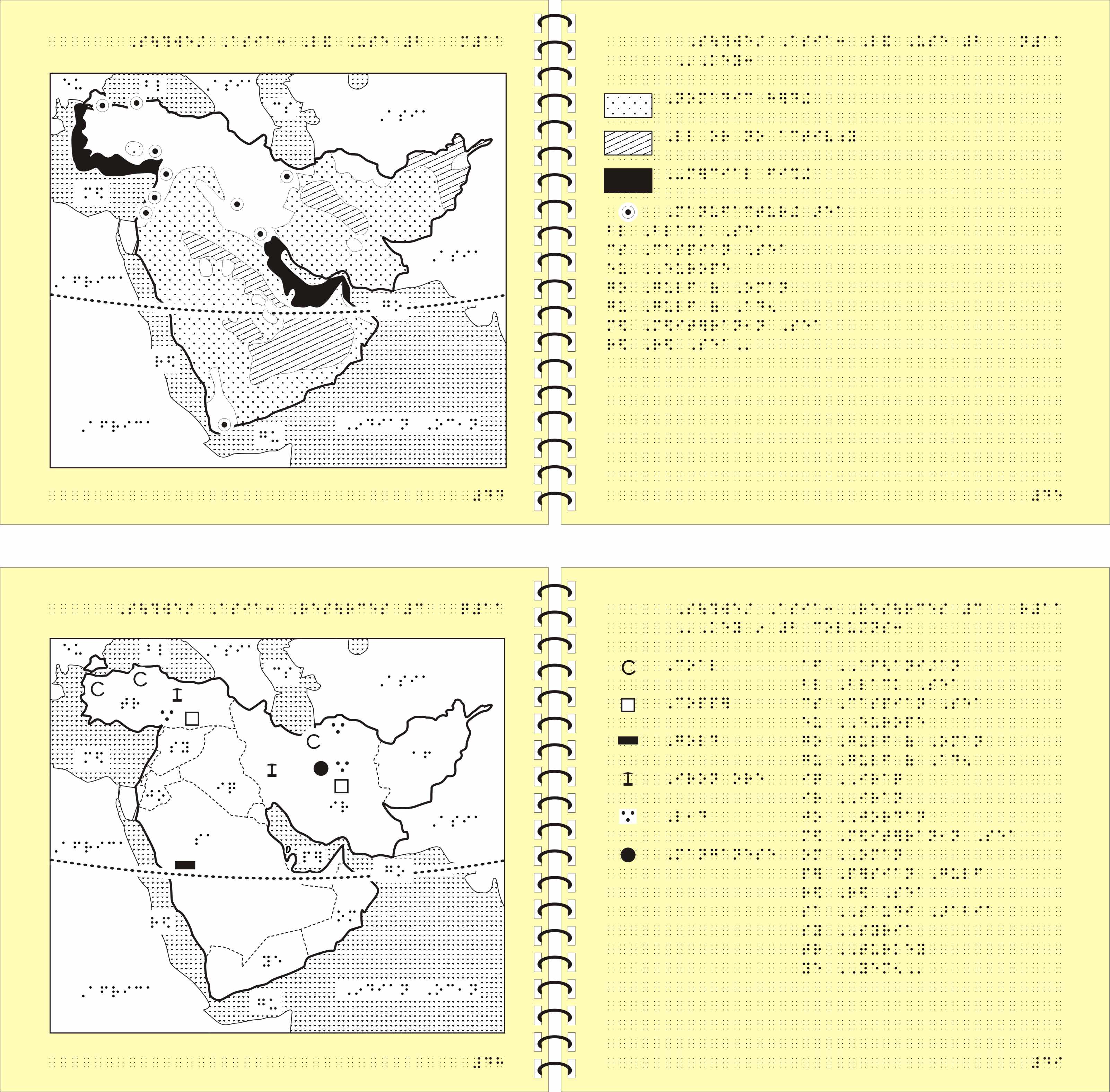 Image: Southwest Asia tactile graphic with simbraille part 3