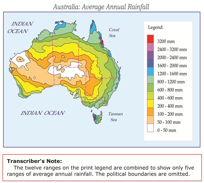 Image: Australia average annual rainfall